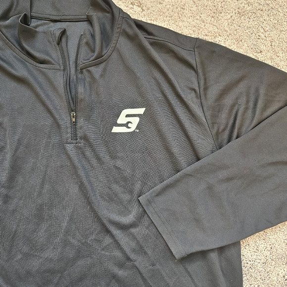 Snap-On Tools 1/4 Zip Black Long Sleeve With Logo Workwear Garage Mens M/L - Picture 1 of 6